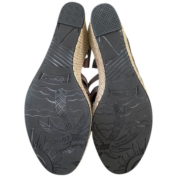 Brighton Denali Wedge Slide Sandal Women’s Size 8 Gray Brown Strappy Leather - Picture 9 of 16